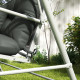 Outsunny Back and Seat Cushion Replacement with 2 Pillows, Patio Chair Cushions Set with Ties, Light Grey