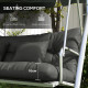 Outsunny Back and Seat Cushion Replacement with 2 Pillows, Patio Chair Cushions Set with Ties, Light Grey