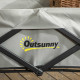 Outsunny Folding Pull Along Cart Cargo Wagon Trolley with Telescopic Handle - Dark Grey