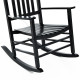 Outsunny Outdoor Porch Rocking Chair Armchair Wooden Patio Rocker Balcony Deck Garden Seat Black