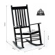 Outsunny Outdoor Porch Rocking Chair Armchair Wooden Patio Rocker Balcony Deck Garden Seat Black