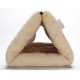 Kitty Shack 2 in 1 Tunnel Bed and Mat Thermal Self Heating Bed for Pet - Brown