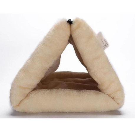 Kitty Shack 2 in 1 Tunnel Bed and Mat Thermal Self Heating Bed for Pet - Brown