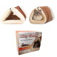 Kitty Shack 2 in 1 Tunnel Bed and Mat Thermal Self Heating Bed for Pet - Brown