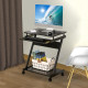 Movable Computer Desk with 4 Moving Wheels Sliding Keyboard Tray Home Office Workstation Black