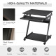 Movable Computer Desk with 4 Moving Wheels Sliding Keyboard Tray Home Office Workstation Black