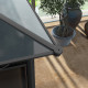 Outsunny Hardtop Gazebo Garden Pavilion with UV Resistant Polycarbonate Roof, Curtains, Steel &amp; Aluminium Frame, 3 x 4m, Grey