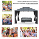 Outsunny Hardtop Gazebo Garden Pavilion with UV Resistant Polycarbonate Roof, Curtains, Steel &amp; Aluminium Frame, 3 x 4m, Grey