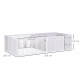 PawHut 7 Panels Playpen with 3 Doors for Baby Dogs, Two-Room Design Puppy Whelping Box - White