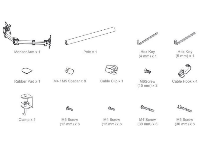 Arctic Z2 Basic Dual Monitor Arm, Up to 32" Monitors / 25" Ultrawide, 180&deg; Swivel, 360&deg; Rotation