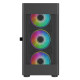 Vida Zephyr Black ARGB Gaming Case w/ Glass Window, Micro ATX, 4x ARGB Fans, Mesh Front
