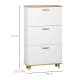 Narrow Shoe Cabinet, Slim Shoe Storage Cabinet with 3 Flip Drawers and Adjustable Shelves, 12 Pair of Shoes Organizer for Hallwa