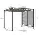 Outsunny 3 x 2.8m Metal Pergola, with Retractable Fabric Roof - Grey