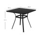 Outsunny Four-Seater Steel Garden Table, with Φ40mm Parasol Hole - Black
