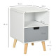 Wooden Bedside Table End Nightstand With Drawer Wood Lamp Desk Storage Unit Bedroom Scandinavian Nordic Style, Set of 2