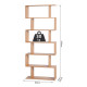 Bookcase, 6 Tier Shelf S Shaped Bookshelf, Storage Unit, Display Shelf for Living Room, Bedroom, Home Office, Plant, Maple