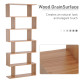 Bookcase, 6 Tier Shelf S Shaped Bookshelf, Storage Unit, Display Shelf for Living Room, Bedroom, Home Office, Plant, Maple