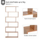 Bookcase, 6 Tier Shelf S Shaped Bookshelf, Storage Unit, Display Shelf for Living Room, Bedroom, Home Office, Plant, Maple