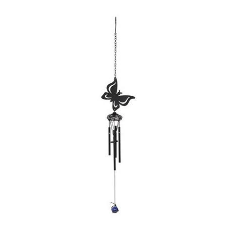 Butterfly Chime Black Silhouette