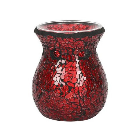 Red Mosaic Oil Burner Large Round In Gift Box