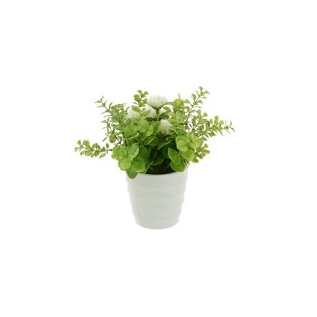White Small Pot Realistic Artificial Plant
