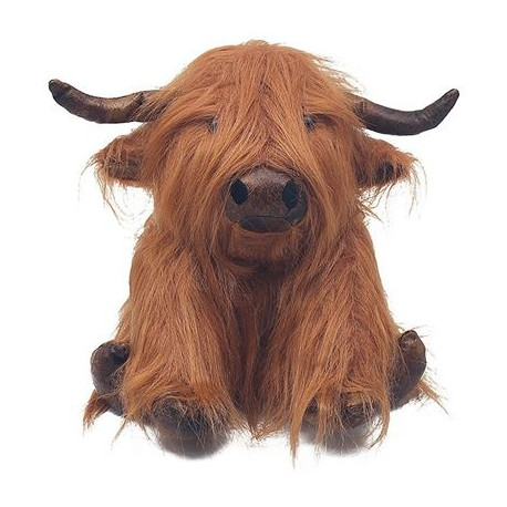 Highland Cow Antique Brown Doorstop