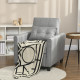 Linen-Look Single Chair Bed - Light Grey