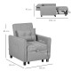 Linen-Look Single Chair Bed - Light Grey
