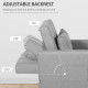 Linen-Look Single Chair Bed - Light Grey