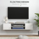 Floating TV Stand Cabinet for TVs up to 60&quot;, Wall Mounted TV Unit with Open Shelf, Storage Cupboards and Cable Management for Li