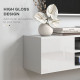 Floating TV Stand Cabinet for TVs up to 60&quot;, Wall Mounted TV Unit with Open Shelf, Storage Cupboards and Cable Management for Li