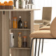 Folding Dining Table, Drop Leaf Table for Small Spaces with 2-tier Shelves, Small Kitchen Table with Rolling Casters, Natural