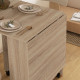 Folding Dining Table, Drop Leaf Table for Small Spaces with 2-tier Shelves, Small Kitchen Table with Rolling Casters, Natural