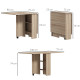 Folding Dining Table, Drop Leaf Table for Small Spaces with 2-tier Shelves, Small Kitchen Table with Rolling Casters, Natural
