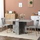 Folding Dining Table, Drop Leaf Table for Small Spaces with 2-tier Shelves, Small Kitchen Table with Rolling Casters, Cement Gre