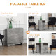 Folding Dining Table, Drop Leaf Table for Small Spaces with 2-tier Shelves, Small Kitchen Table with Rolling Casters, Cement Gre