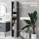 kleankin 183cm Tall Bathroom Cabinet, Narrow Bathroom Storage Cabinet with Open Shelves, 2 Doors Cabinets, Adjustable Shelves an
