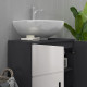 kleankin Pedestal Sink Bathroom Cabinet, Bathroom Vanity Unit with 20 x 20cm &quot;U&quot; Cut-Out and Adjustable Shelf, Light Grey