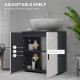 kleankin Pedestal Sink Bathroom Cabinet, Bathroom Vanity Unit with 20 x 20cm &quot;U&quot; Cut-Out and Adjustable Shelf, Light Grey