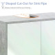 kleankin Under Sink Cabinet, Bathroom Vanity Unit, Pedestal Under Sink Design, Storage Cupboard with Adjustable Shelves, White a
