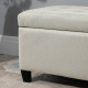 Linen Storage Ottoman, End of Bed Bench, Padded Footrest Seat with Tufting Design, Hinged Lid and Wood Frame 125L x 49W x 41.5H 