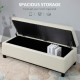 Linen Storage Ottoman, End of Bed Bench, Padded Footrest Seat with Tufting Design, Hinged Lid and Wood Frame 125L x 49W x 41.5H 