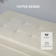 Linen Storage Ottoman, End of Bed Bench, Padded Footrest Seat with Tufting Design, Hinged Lid and Wood Frame 125L x 49W x 41.5H 