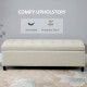 Linen Storage Ottoman, End of Bed Bench, Padded Footrest Seat with Tufting Design, Hinged Lid and Wood Frame 125L x 49W x 41.5H 