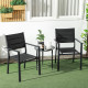 Outsunny Set of Two Aluminium Stacking Garden Chairs - Black