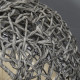 PawHut Rattan Elevated Cat Bed House Kitten Basket Ball Shaped Pet Furniture w/ Removable Cushion - Silver-Tone and Grey