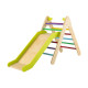 2-in-1 Wooden Triangle Climbing Toy with Gradient Adjustable Slide