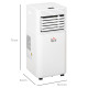 7000 BTU Portable Air Conditioner for Cooling Dehumidifier Fan, Air Conditioning Unit for Room up to 15m², with Remote, 24H Time