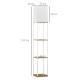 Modern Floor Lamp with Shelves, 3 Layer Shelf Tall Standing Lamp with Fabric Lampshade, Pull Chain Switch for Living Room, Bedro