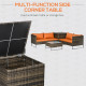 Outsunny Four-Piece Rattan Sofa Set, with Storage Table - Orange/Brown